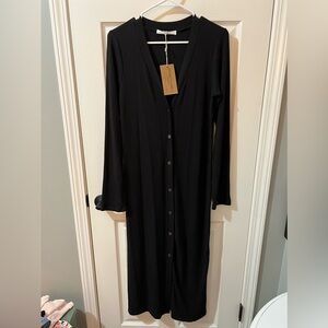 Project Social T, Stay Forever Rib Cardi. Black. Size L
